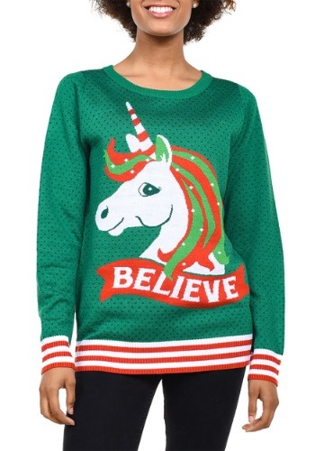 Women's Tipsy Elves Unicorn Ugly Christmas Sweater