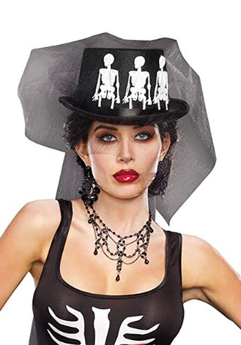Click Here to buy Ms. Bones Womens Costume Hat from HalloweenCostumes, CDN Funds & Shipping