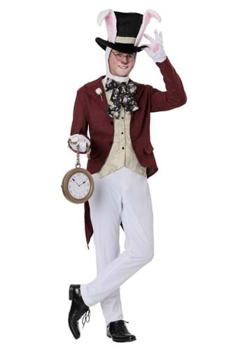 Click Here to buy Mens Plus Size White Rabbit Costume | Alice in Wonderland Costumes from HalloweenCostumes, CDN Funds & Shipping