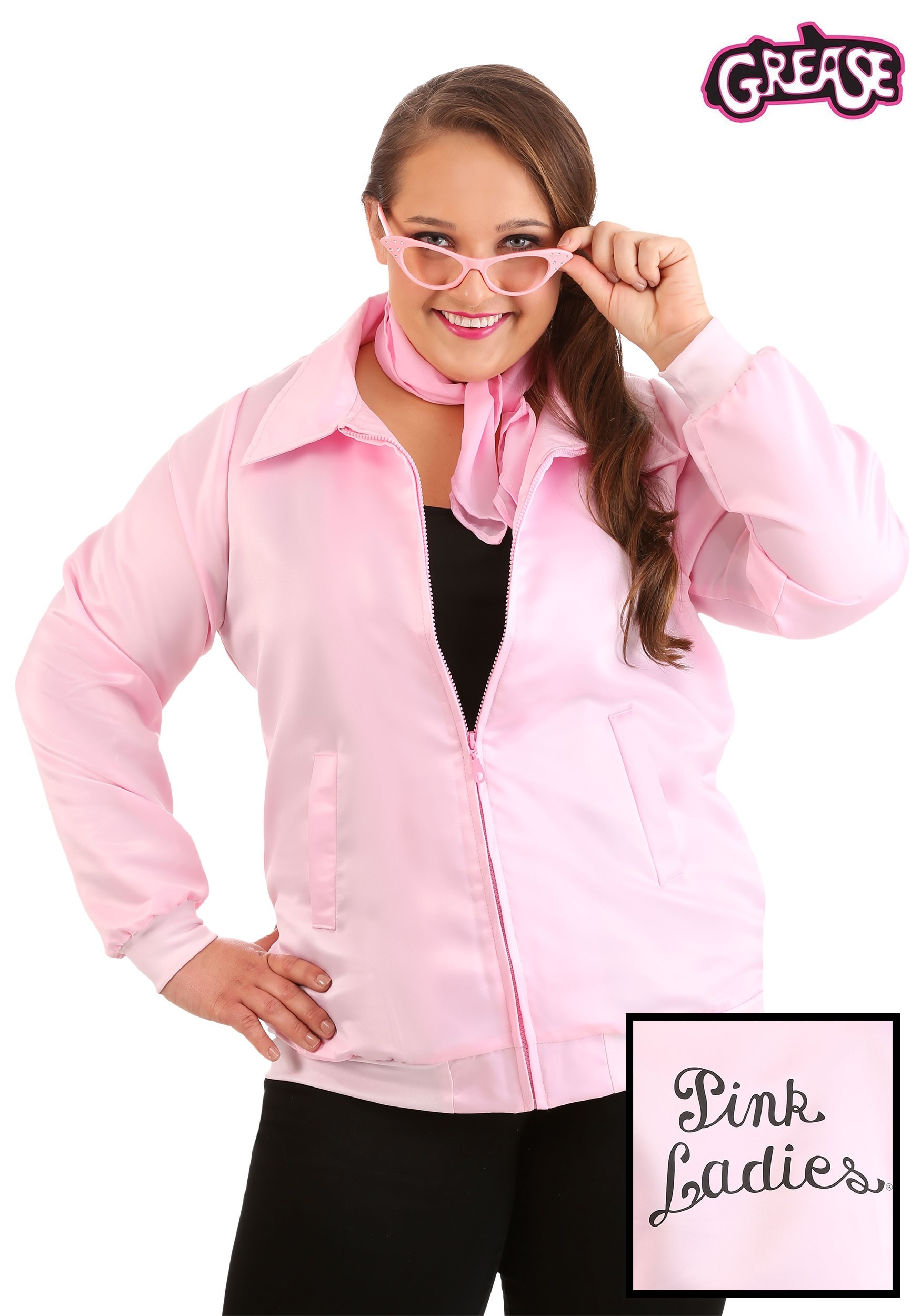 Plus Size Women's Grease Pink Ladies Costume Jacket