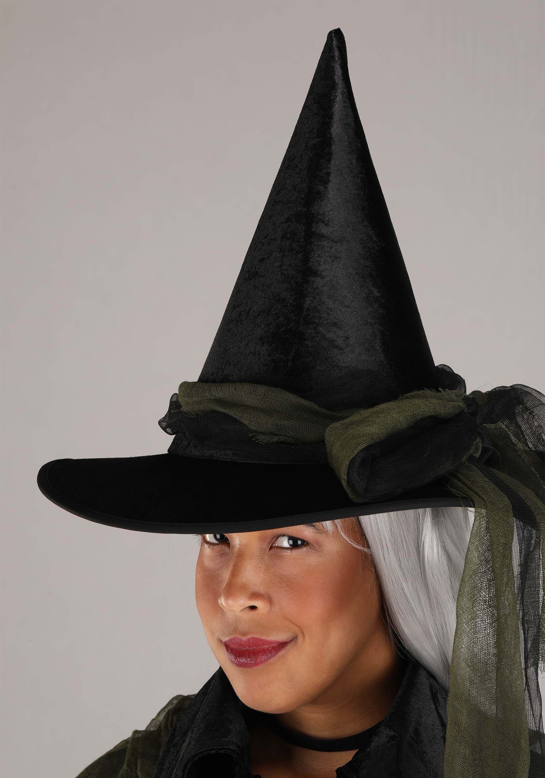 Lady Witch Dress Sorceress Costume with Witch Hat for Halloween