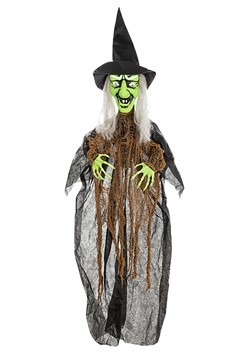 Cackling Green Witch Animatronic Halloween Decor
