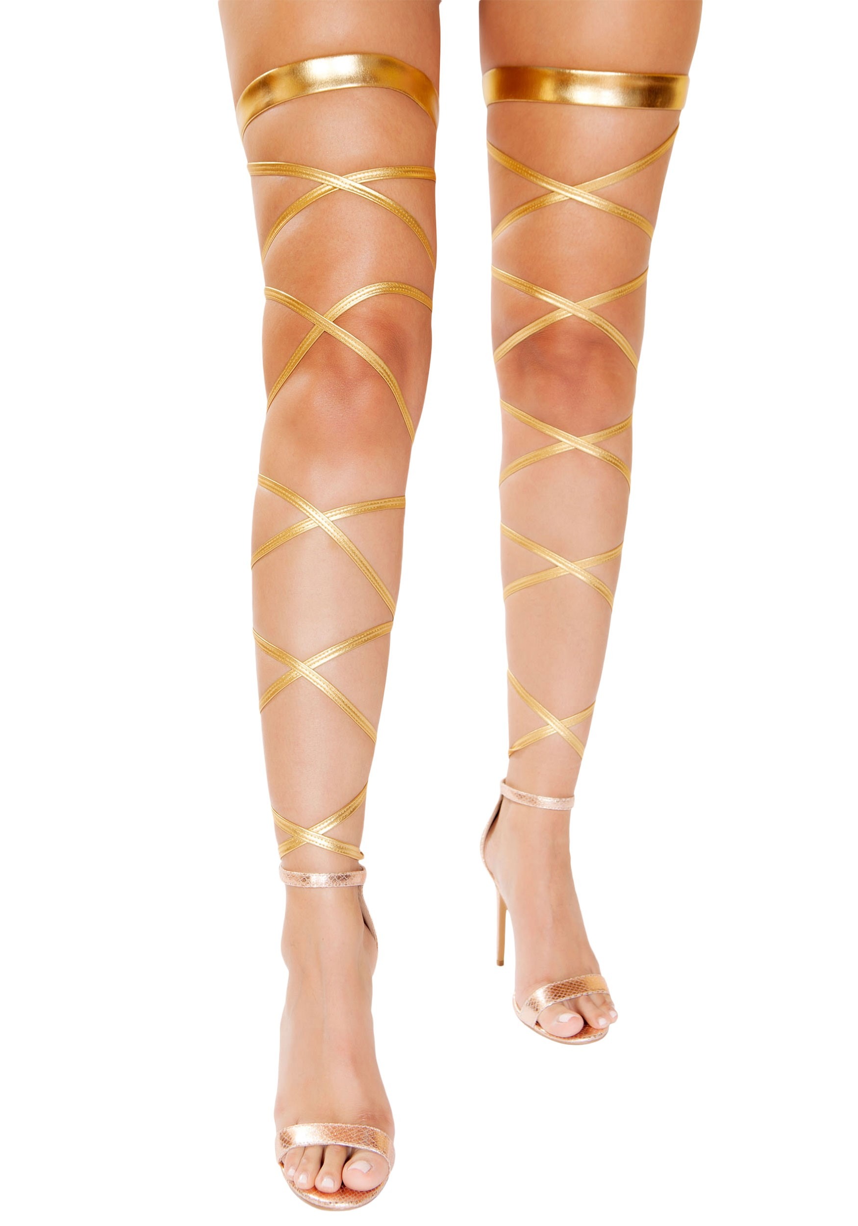 Goddess Leg Wraps, Gold, One Size, Wearable Costume Accessory for Halloween