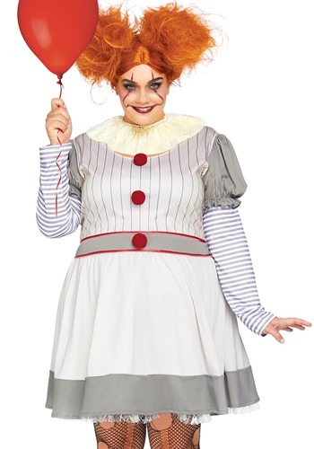 Click Here to buy Adults Plus Size Creepy Clown Costume from HalloweenCostumes, CDN Funds & Shipping