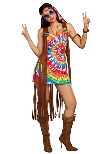 Click Here to buy Hippie Hottie Womens Costume Dress from HalloweenCostumes, CDN Funds & Shipping