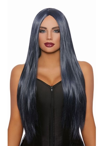 Long Straight Blue/Gray Wig for Women