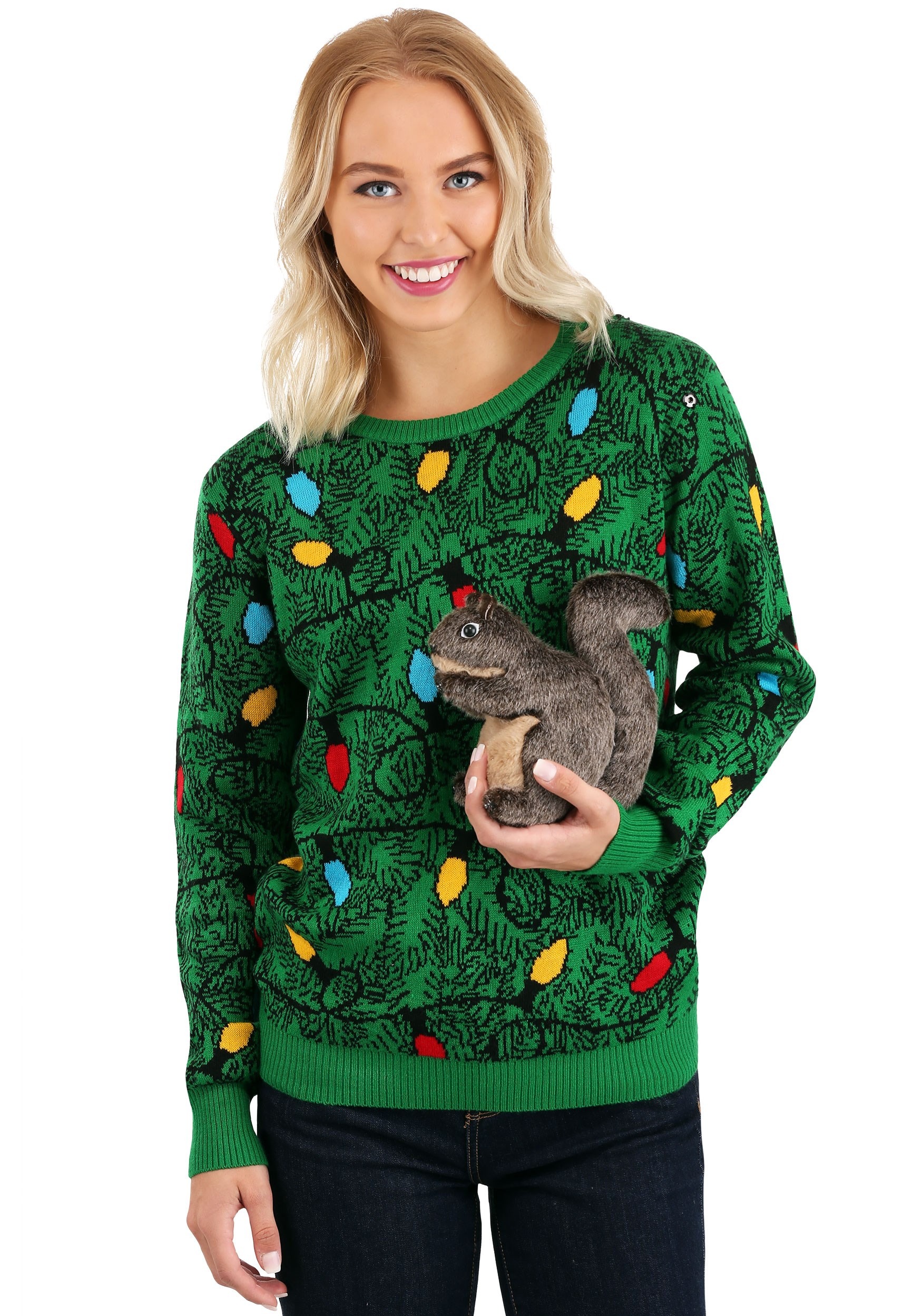 Squirrel in the Christmas Tree Ugly Sweater Adult 3D