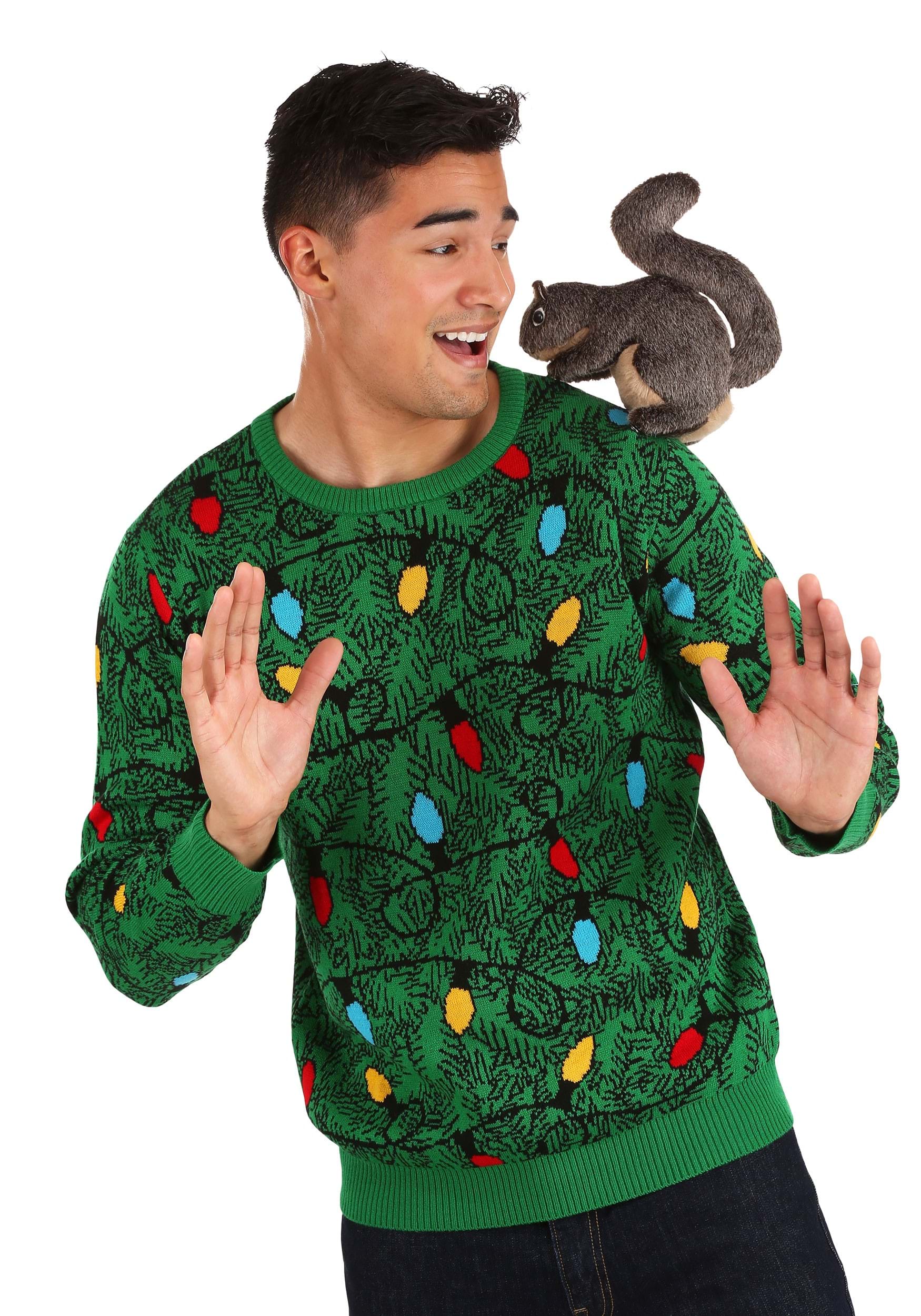 3D Squirrel in the Christmas Tree Adult Ugly Sweater | Christmas Sweaters