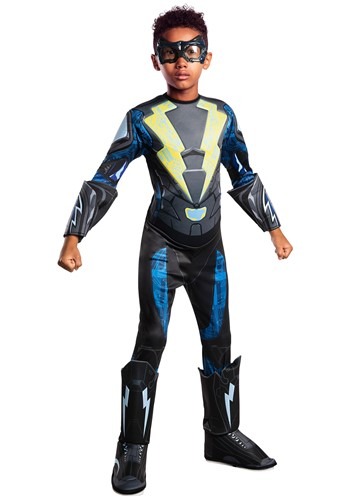 Click Here to buy DC Comics Black Lightning Kids Deluxe Costume from HalloweenCostumes, CDN Funds & Shipping
