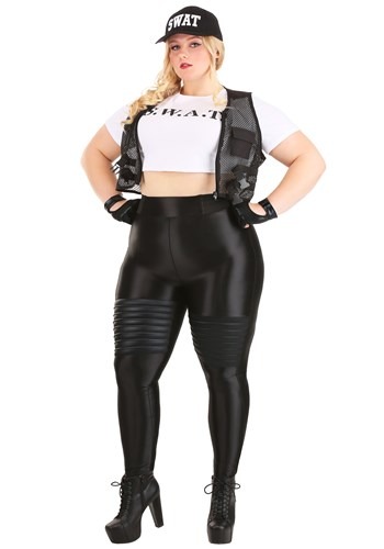 Click Here to buy Womens Plus Size SWAT Officer Costume from HalloweenCostumes, CDN Funds & Shipping