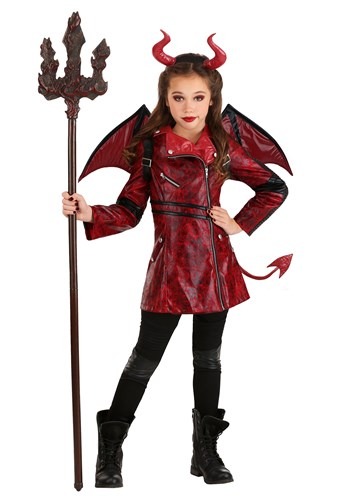 Kids Leather Devil Costume1