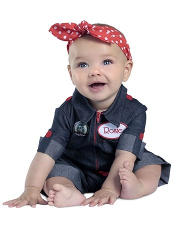 Click Here to buy Newborn Rosie the Riveter Costume from HalloweenCostumes, CDN Funds & Shipping