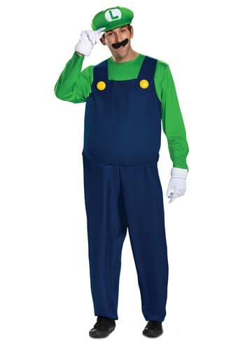 Click Here to buy Nintendo Super Mario Brothers Mens Luigi Deluxe Costume from HalloweenCostumes, CDN Funds & Shipping