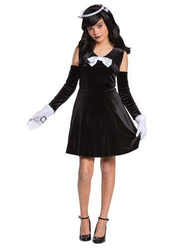 Click Here to buy Girls Bendy and the Ink Machine Alice Angel Classic Costume from HalloweenCostumes, CDN Funds & Shipping