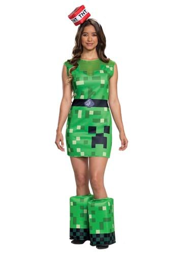 Click Here to buy Womens Minecraft  Creeper Costume from HalloweenCostumes, CDN Funds & Shipping