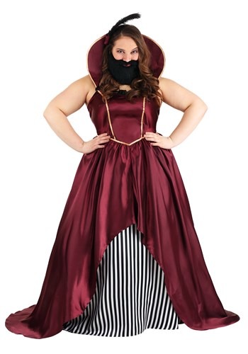 Womens Plus Size Bearded Lady Circus Costume