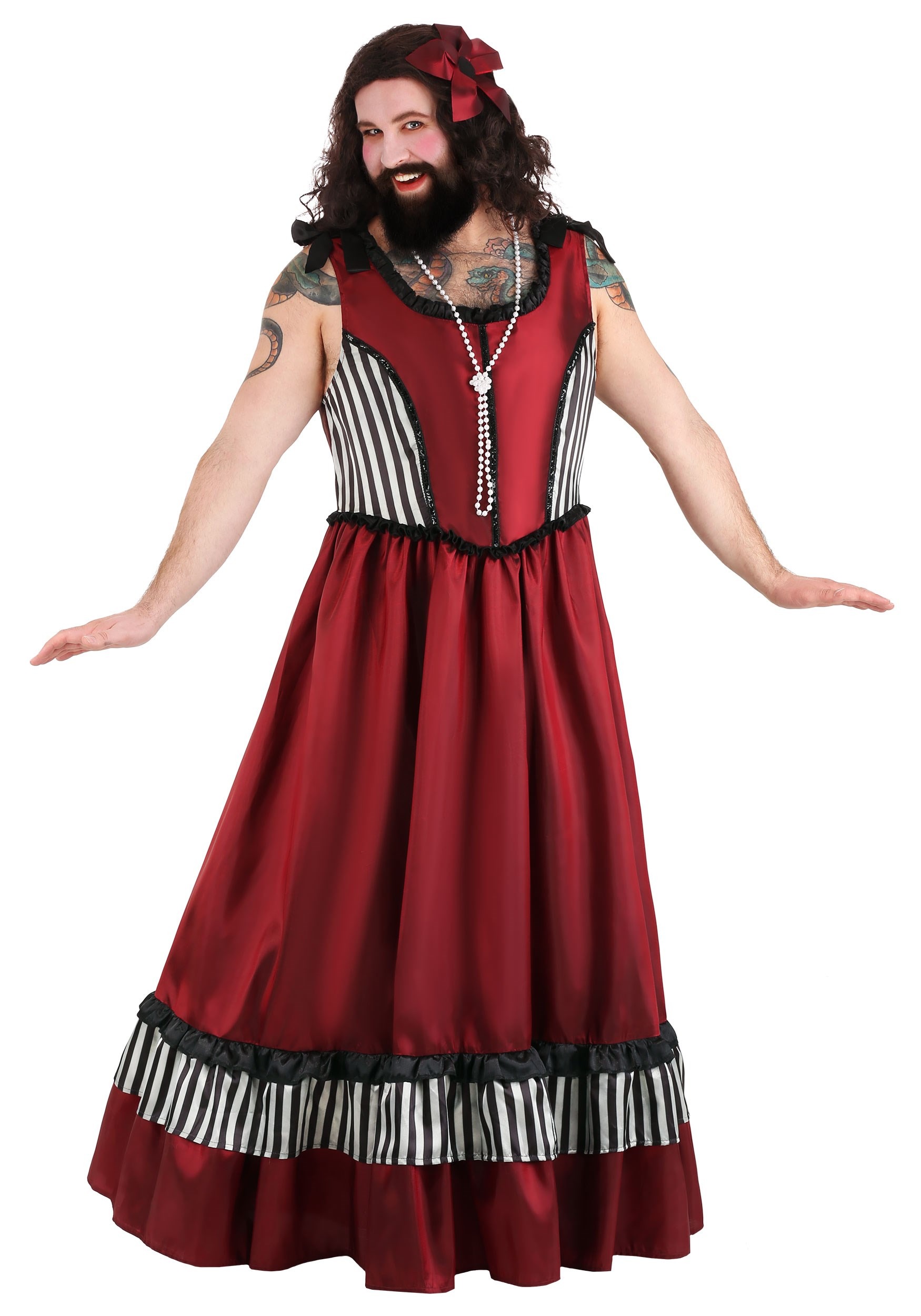 Men's Plus Size Bearded Woman Halloween Costume