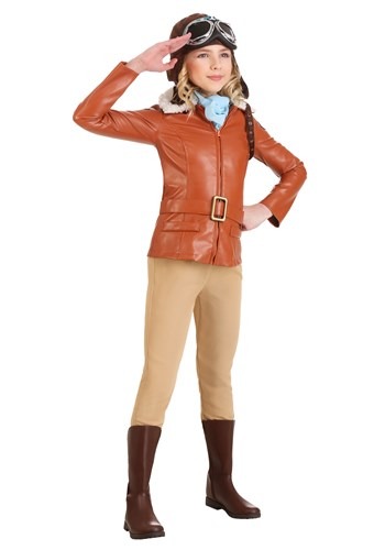 Click Here to buy Deluxe Girls Amelia Earhart Costume | Historical Figures Costumes from HalloweenCostumes, CDN Funds & Shipping