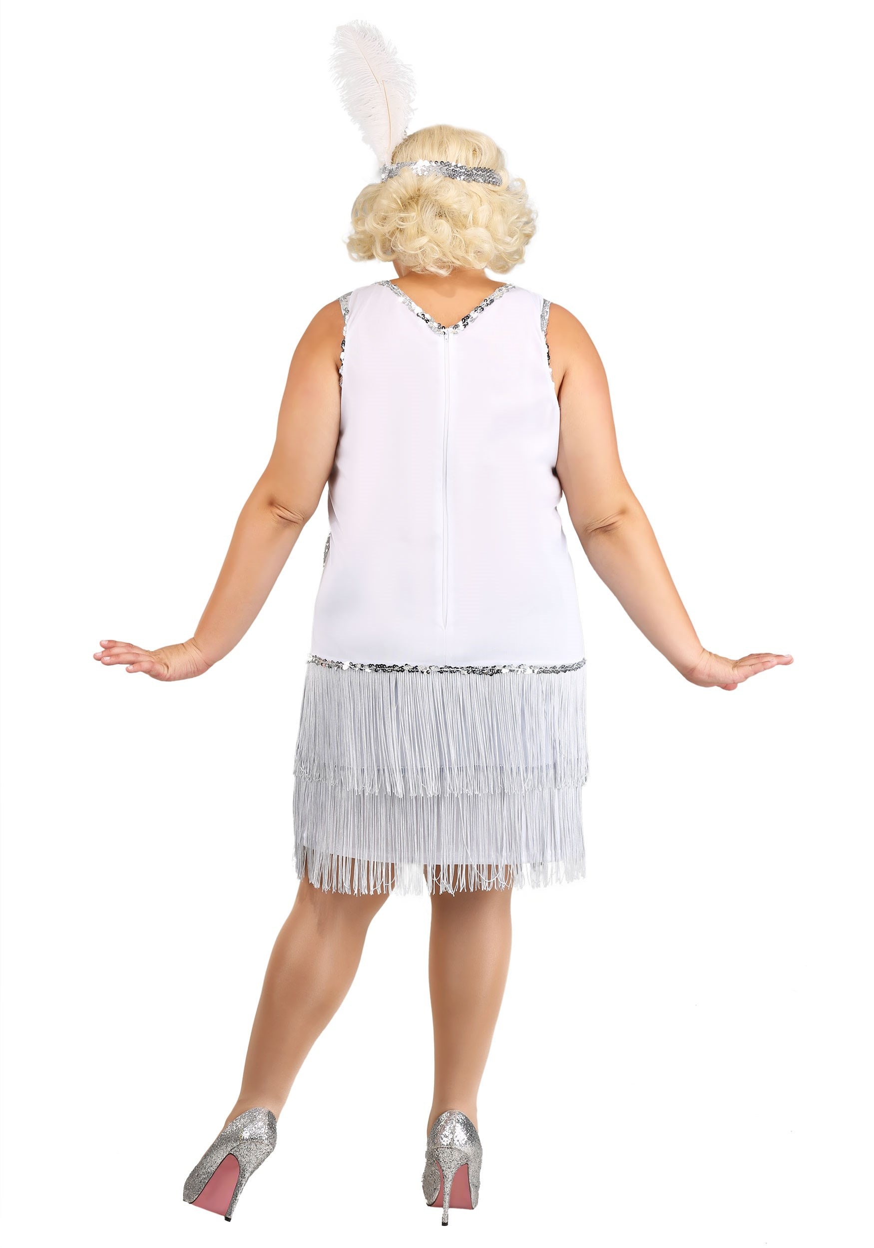Plus Size Crystal Flapper Costume For Women