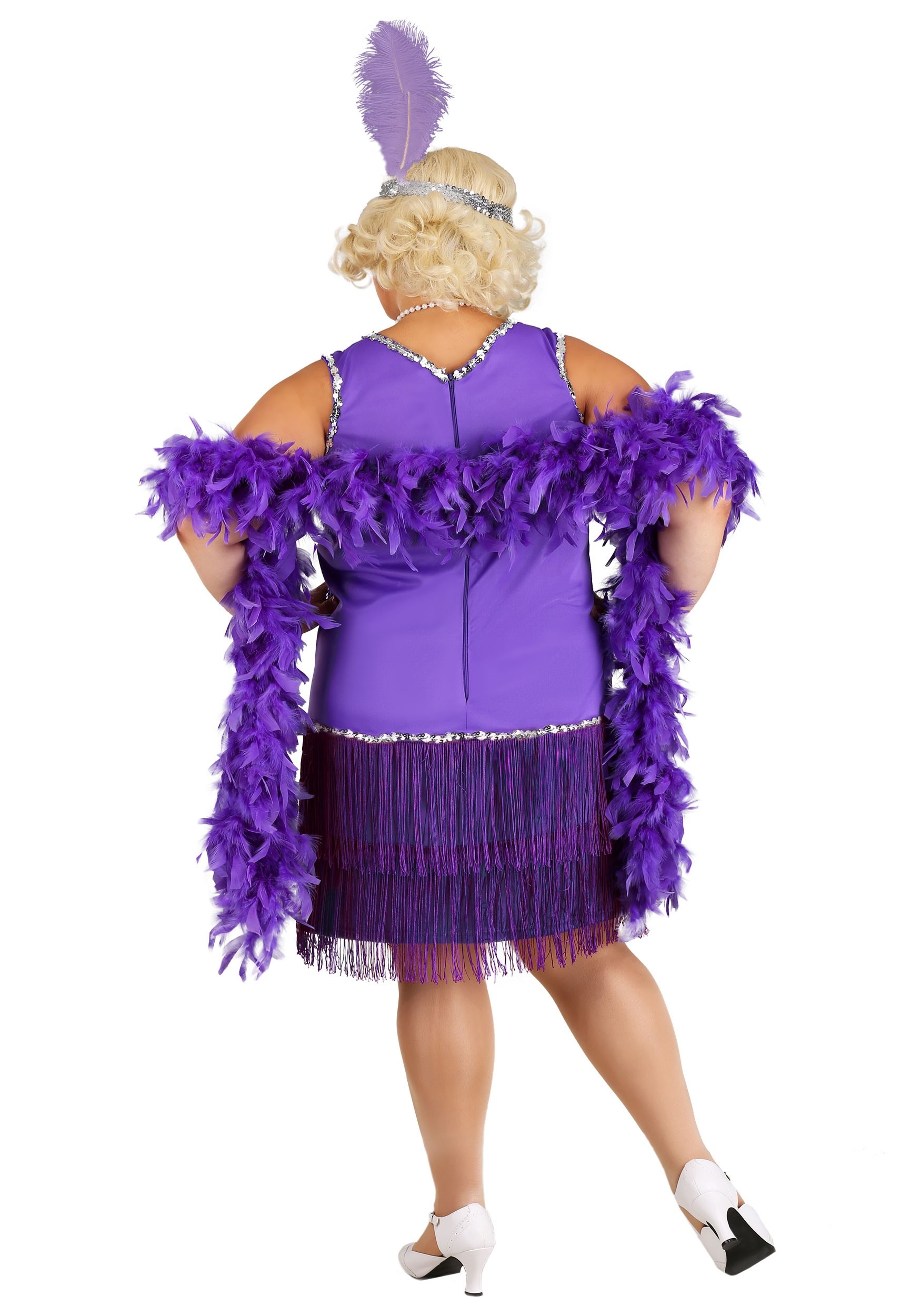 Plus Size Amethyst Purple Flapper Costume For Women