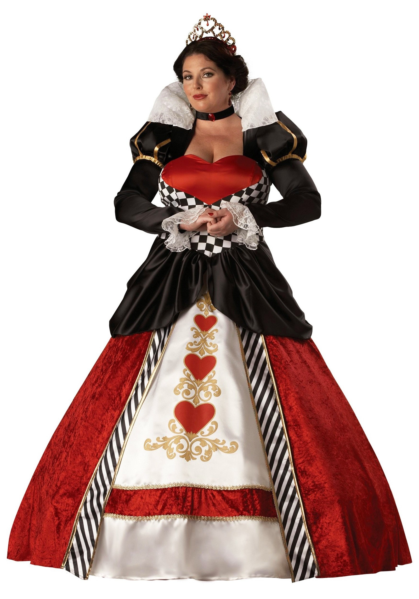 Adult Plus Size Queen Of Hearts Costume , Queen Dress