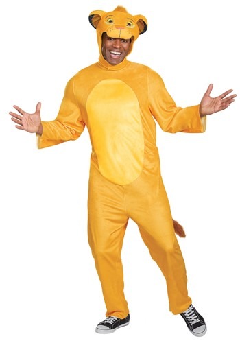 Adult Lion King Animated Simba Jumpsuit Costume