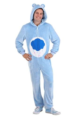 Click Here to buy Care bear Grumpy Bear Onesie for Adults | Care Bear Costumes from HalloweenCostumes, CDN Funds & Shipping