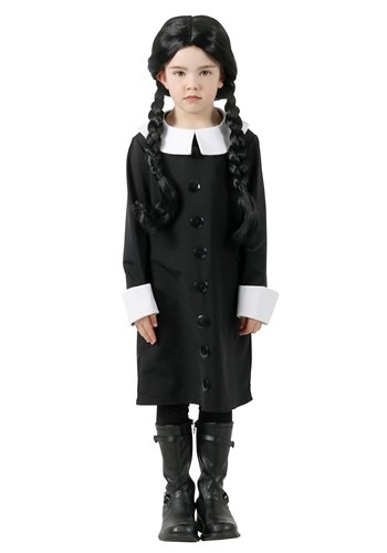Click Here to buy Wednesday Addams Addams Family Kids Costume from HalloweenCostumes, CDN Funds & Shipping