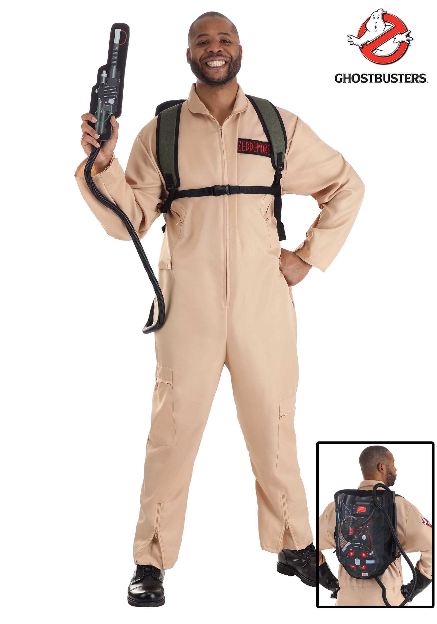 Mens Ghostbusters Plus Size Deluxe Costume Ghost Hunter Costume