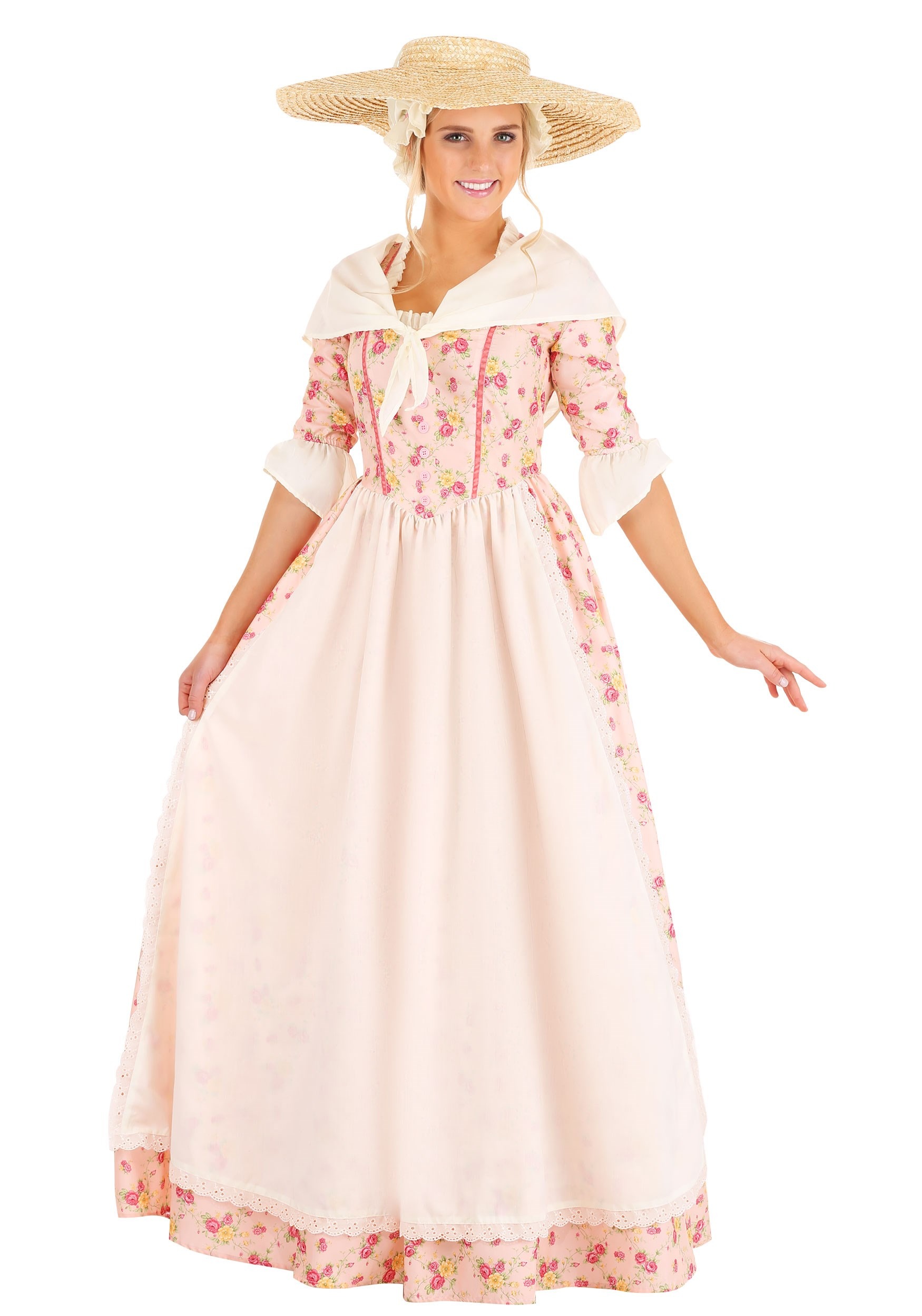 Amelia Colonial Dress and Bonnet Costume in Girls Sizes 1-10