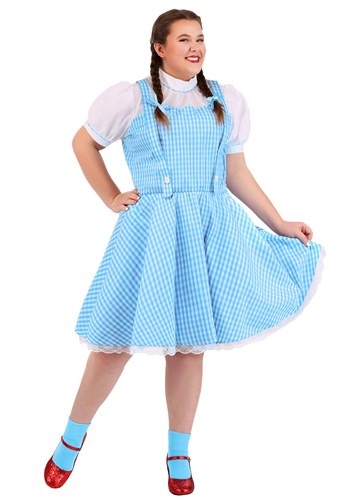 Click Here to buy Womens Plus Size Wizard of Oz Dorothy Costume from HalloweenCostumes, CDN Funds & Shipping