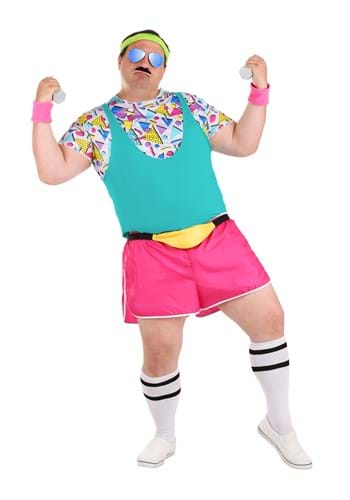 Men's Plus Size Work It Out 80's Costume Main