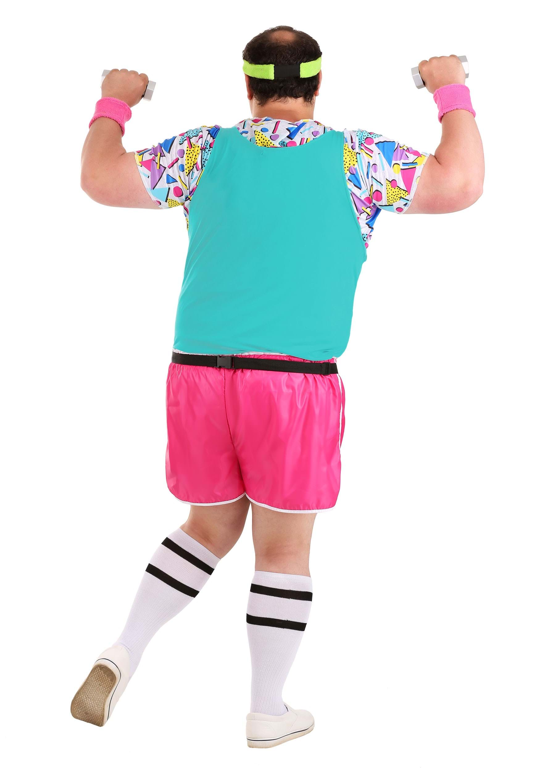 Plus Size Work It Out 80's Costume For Men