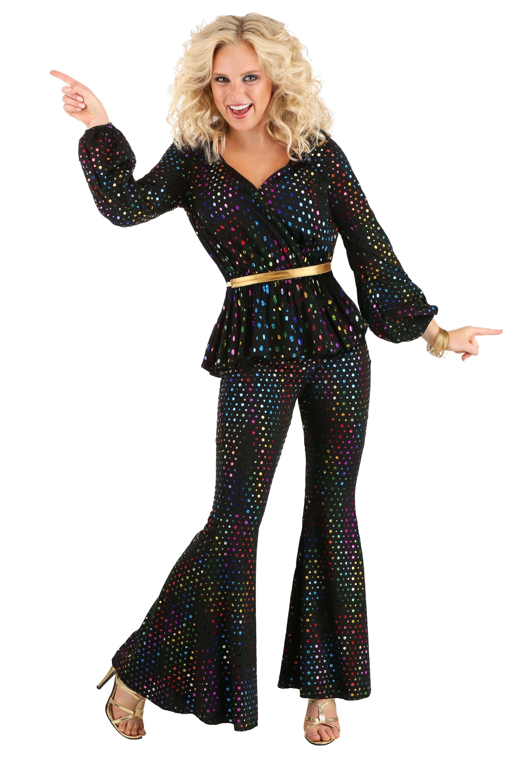 70s Disco Fashion: Disco Clothes, Outfits for Girls Disco Queen Costume for Women $41.99 AT vintagedancer.com