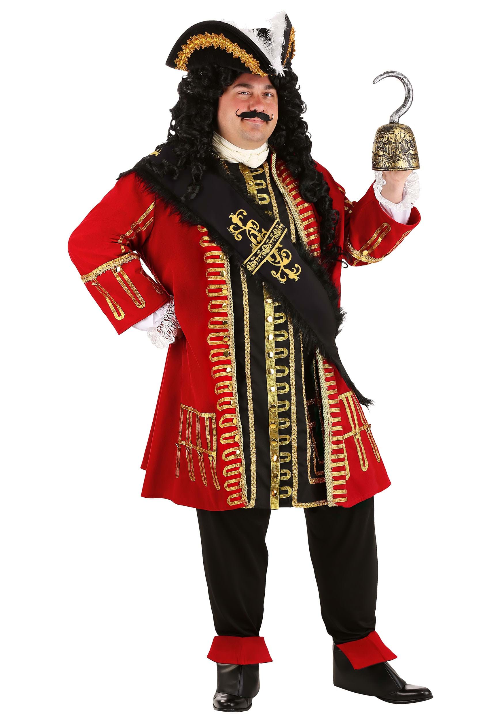 Fun Costumes Plus Size Elite Captain Hook Costume Red 3x