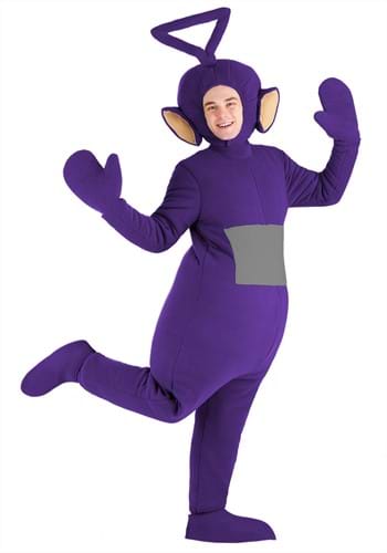 Click Here to buy Adults Tinky Winky Teletubbies Costume from HalloweenCostumes, CDN Funds & Shipping