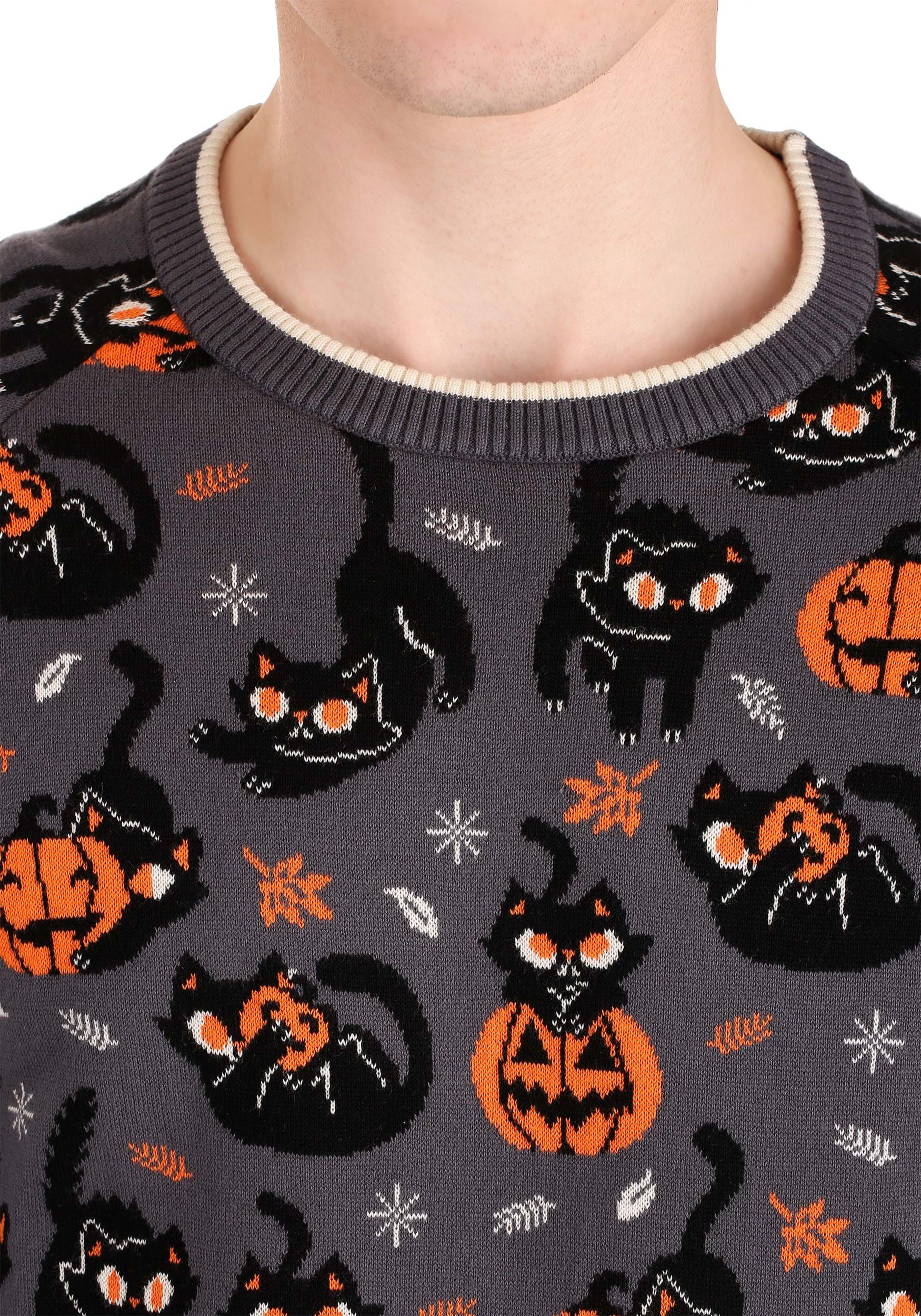 Quirky Kitty Adult Halloween Sweater