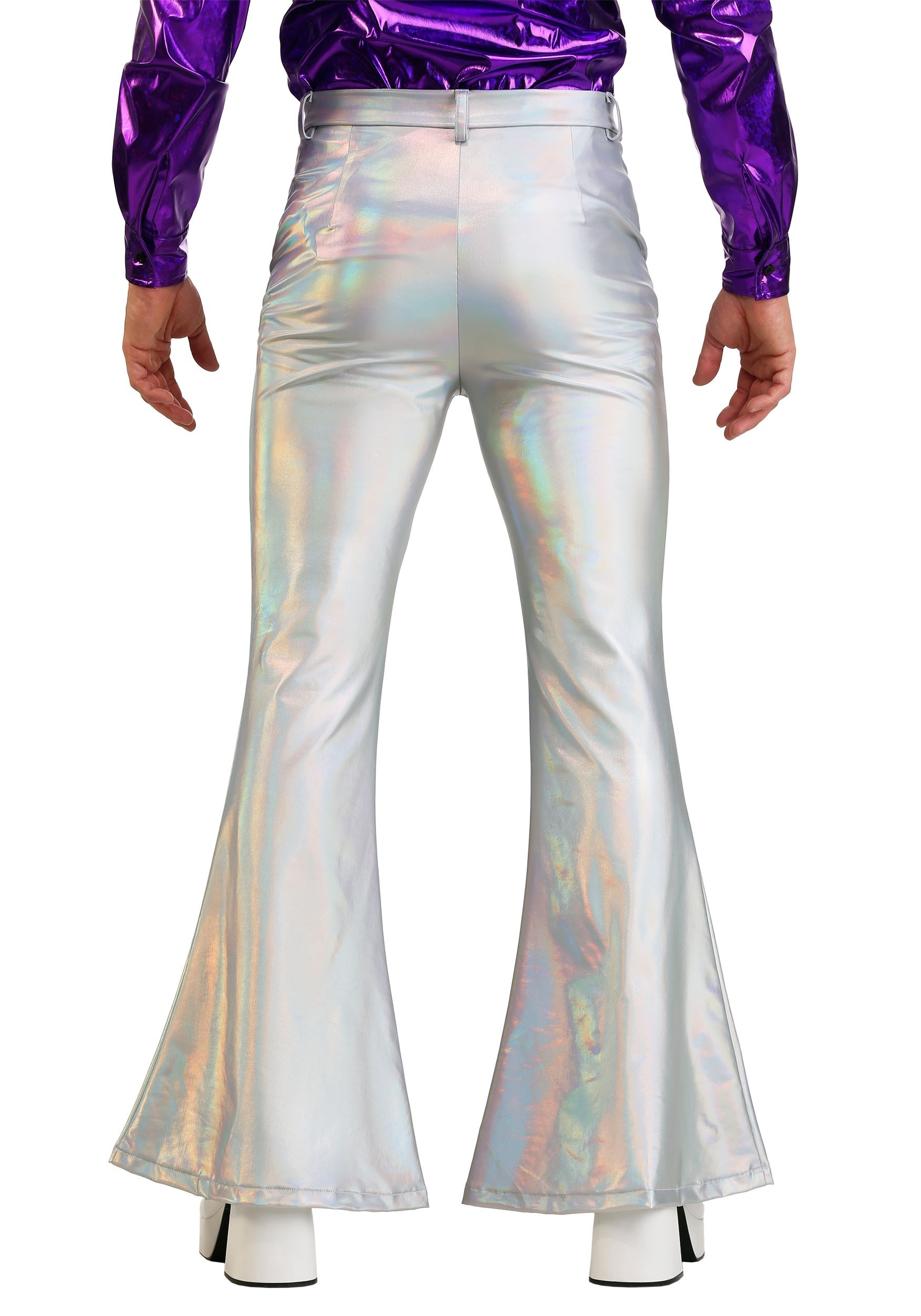 Plus Size Men's Holographic Disco Pants