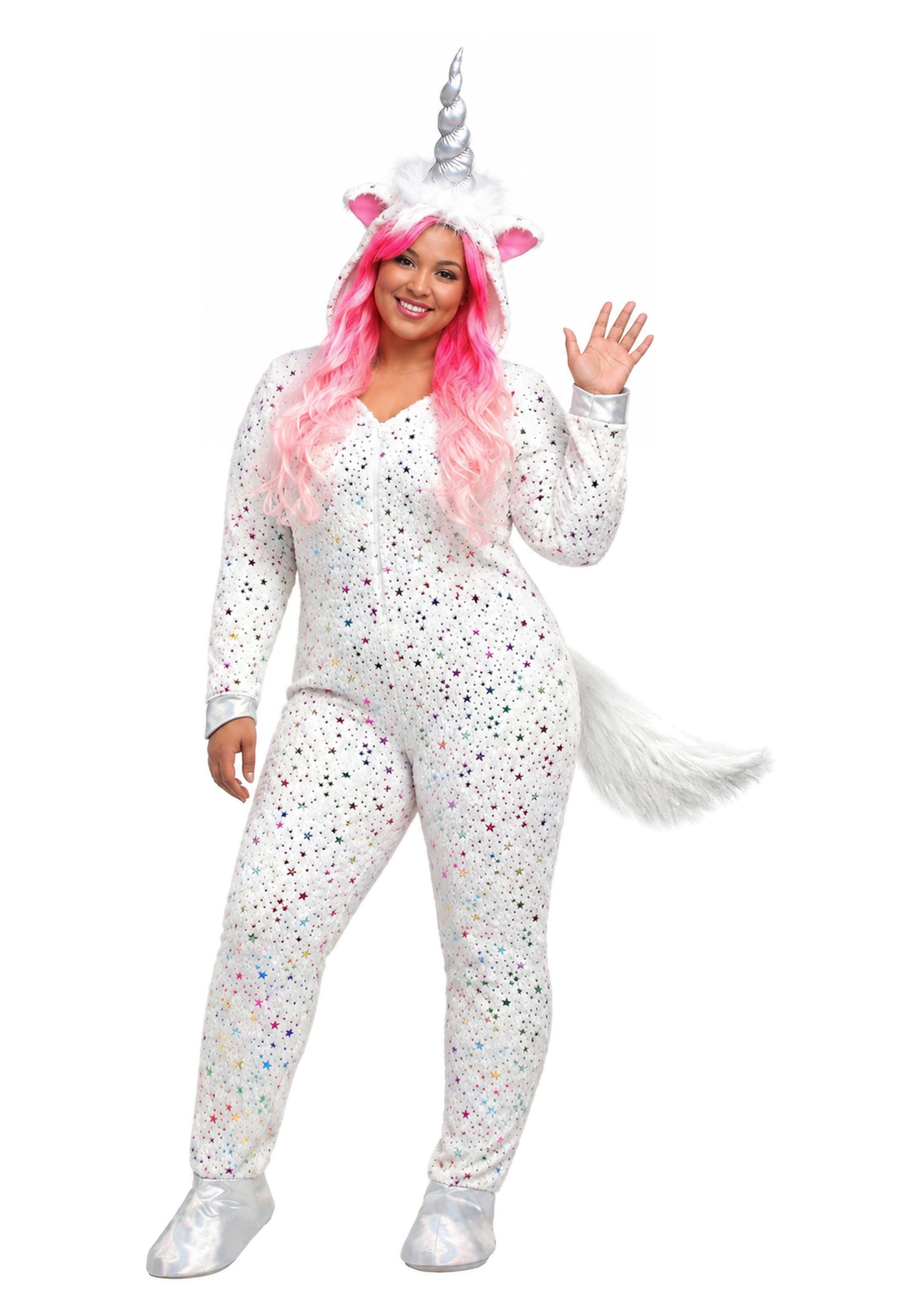 Women's Plus Size White Magical Unicorn Costume