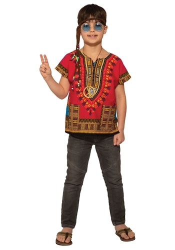 Click Here to buy Red Dashiki Shirt Kids Costume from HalloweenCostumes, CDN Funds & Shipping