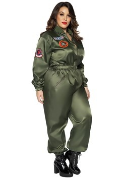Top Gun Women's Plus Size Flight Suit Costume