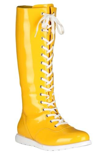 Click Here to buy Adult Yellow Wrestling Costume Boots | Adult Costume Shoes from HalloweenCostumes, CDN Funds & Shipping