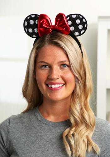 Click Here to buy Sequined Minnie Mouse Polka Dot Ears Headband from HalloweenCostumes, CDN Funds & Shipping