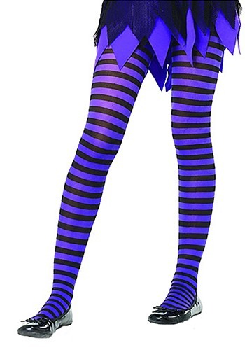 Click Here to buy Kids Black and Purple Striped Tights from HalloweenCostumes, CDN Funds & Shipping