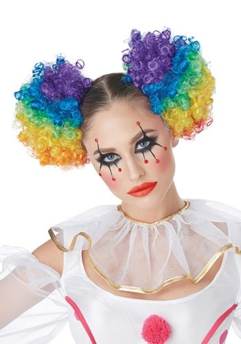 Clown Rainbow Puffs Wig
