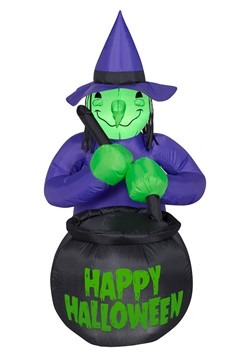 Airblown-Witch w/ Cauldron Decoration