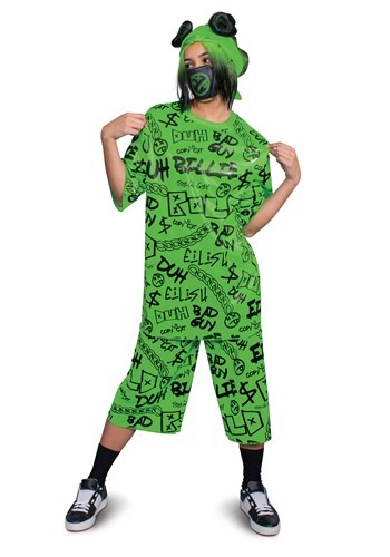 Click Here to buy Billie Eilish Costume Green Two-Piece Set from HalloweenCostumes, CDN Funds & Shipping