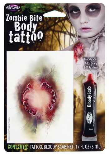 Click Here to buy Zombie Bite Tattoo from HalloweenCostumes, CDN Funds & Shipping