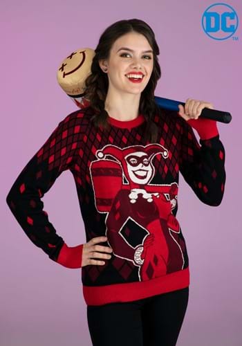 Harley Quinn Hammer Time Adult Ugly Christmas Sweater UPD 1