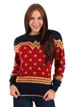 Wonder Woman Dark Blue Ugly Christmas Sweater Alt 4